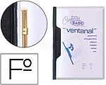 455 : Carpeta dossier fastener plastico saro folio con ventana color negro