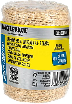 Corda de SISAL no. 1, c 2 (Bobi.220gr/ 50mt)