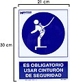 PLACA Uso Obrigatório Cinto SEGURANÇA 30x21 cm