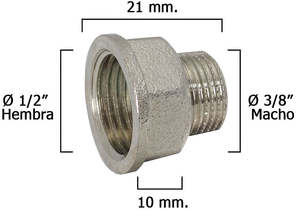 Extensão Hex. Rede. CR.3/8m-1/2Hx10