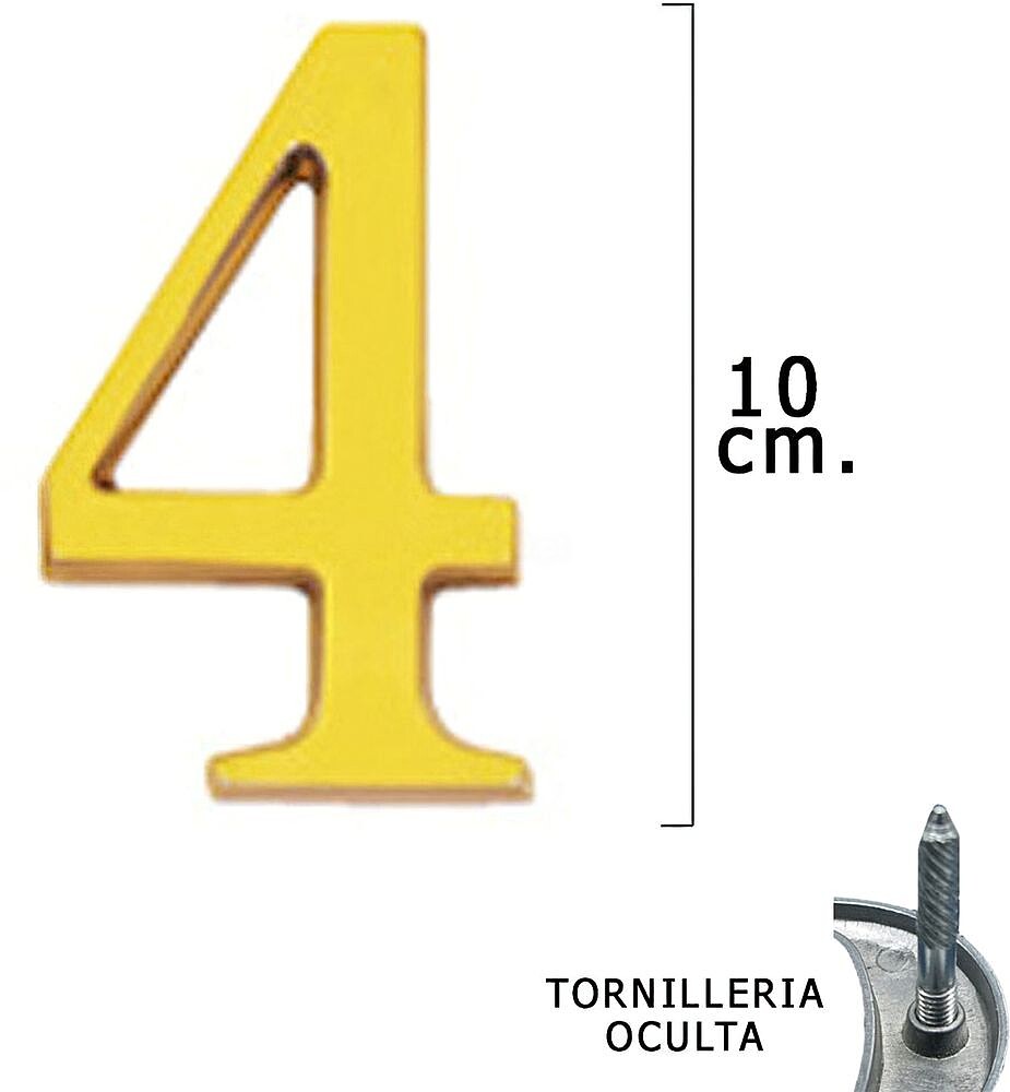 Bronze de número ”4” WOLFPACK 10cm + TORN-BL.1