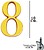 Bronze de número ”8” WOLFPACK 10cm + TORN-BL.1 - imagem 1