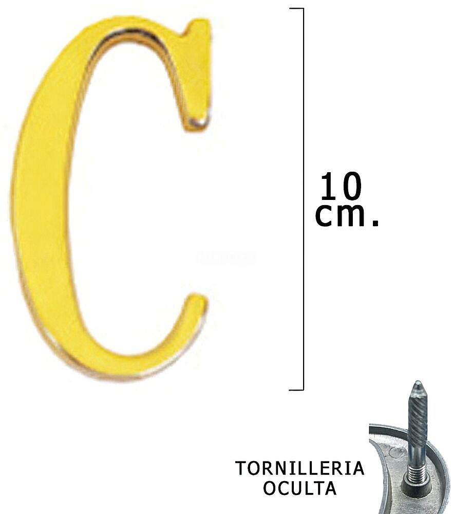Letra de latão WOLFPACK ”c” de 10 cm + TORN-BL.1