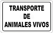 Animais de transporte PLACA vivo 30 x 21