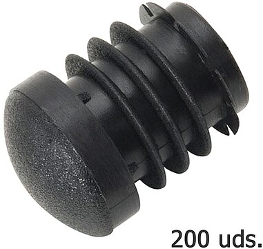 Virola plástica redonda interior preta 18 Mm saco 200 unidades