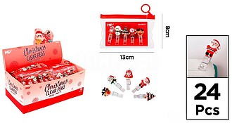 64577 Prendedores de roupa com personagens natalinos, 5 unid...