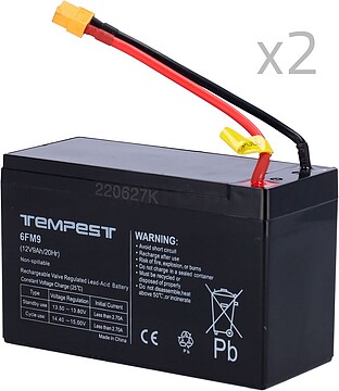 FPUBBY - : Bateria para TEMPEST-BAT300 URFOG - 12V/ 9Ah - Conectores especiais - Substituição simples - Inclui 2 pilhas