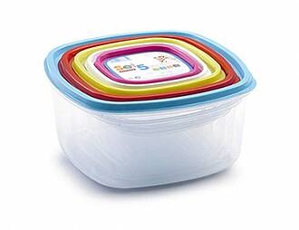 6623015 : Conjunto 5 Caixas Herméticas Quadradas 200-2000ml...