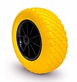 Rueda Impinchable, Banda de Rodadura de Poliuretano Expandido, Amarilla, Carga Máxima 50 kg, Ø260 mm G-87187