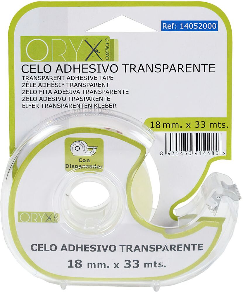 Cinta Celo Adesivo Transparente 18 mm. x 33 Mts. COM Dispensador