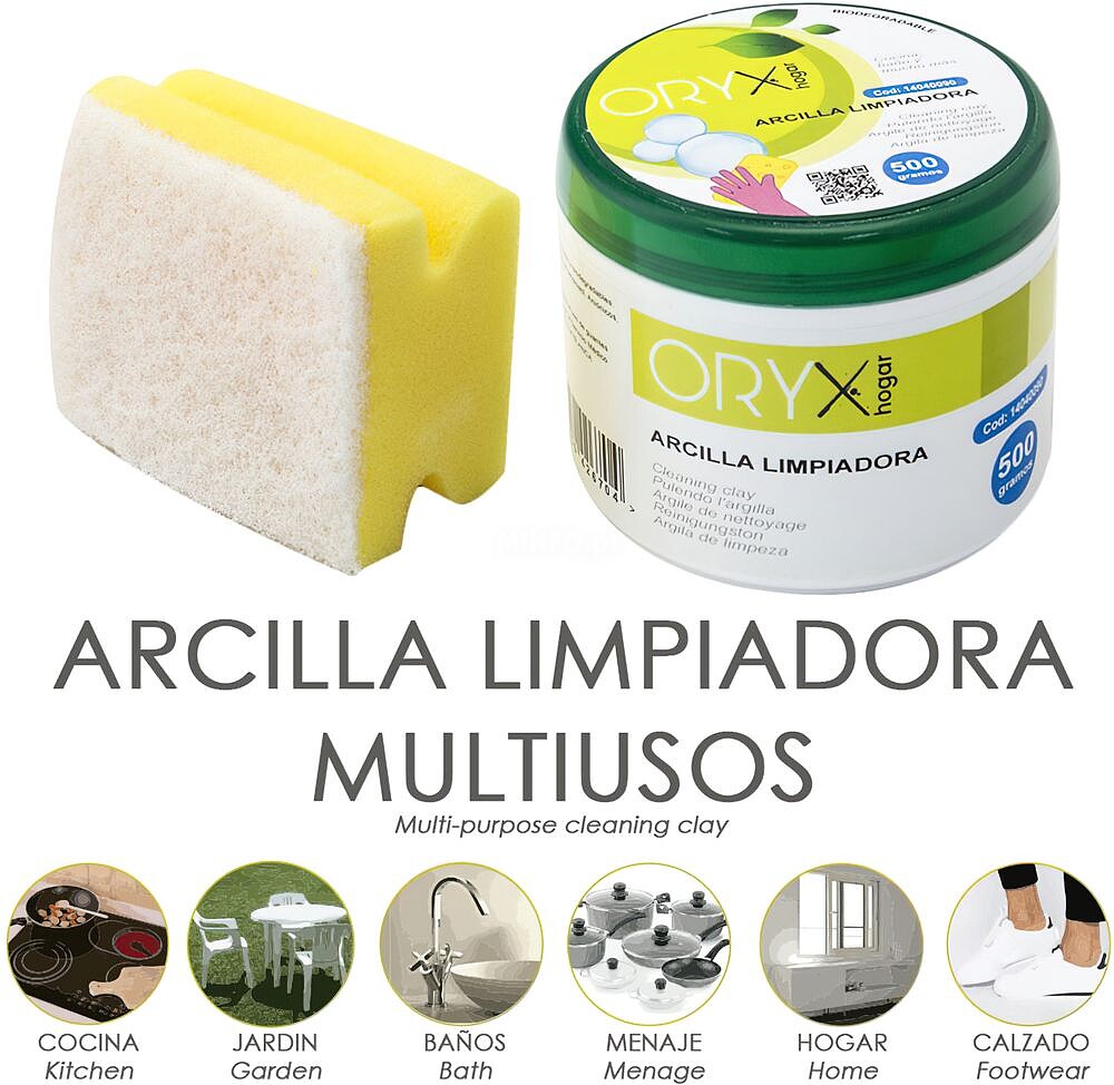 Argila Limpadora Multiusos Pote 500 gramas