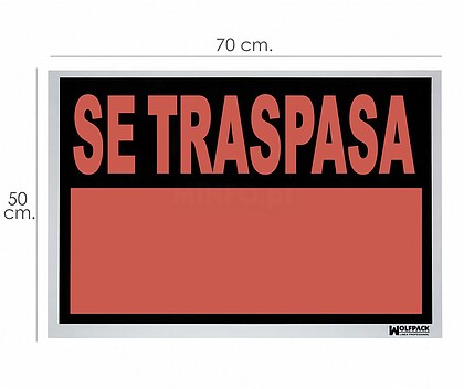 PLACA Se Traspasa 70 x 50 cm