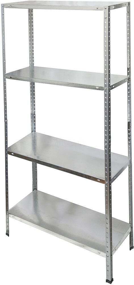 Estante Aço Galvanizado COM 4 Prateleiras 150x75x30 cm. Prateleiras ajustáveis. Peso máximo 120 Kg