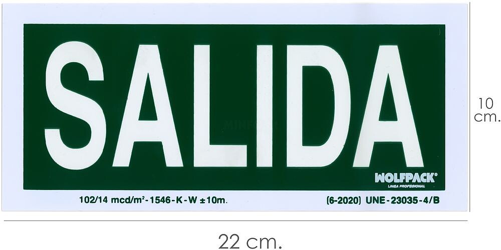 PLACA/ SINAL Fluorescente Saída 22x10 cm