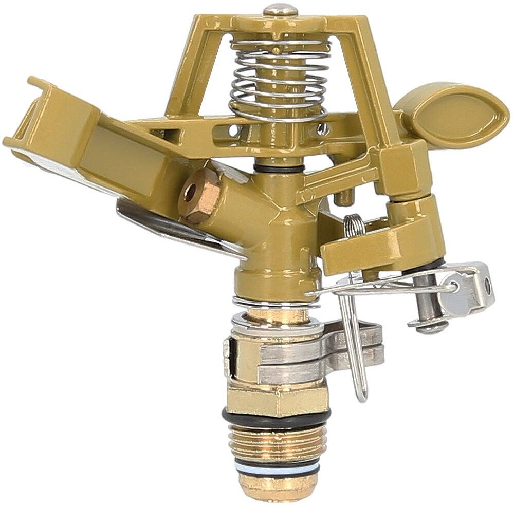 Aspersor de Rega Regulável Metálico Setorial Tomada 1/2” Fabricado Em Zinco, Rega De Jardins/ Relva