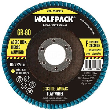 Disco de Lâminas Lixa Zircónio 115x22 mm. Grão 80 Disco de Lâminas Lixa Zircónio 115x22 mm. Grão 80