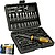 Jogo Pontas COM Chave de Fenda 1/4” 122 Pçs. COM Adaptador. Crómio Vanádio, Kit Chave Combinada, Kit Catraca, Jogo De Pontas, Punho e Adaptadores 1/4” Maleta 122 Peças. Crómio Vanádio Target - imagem 1