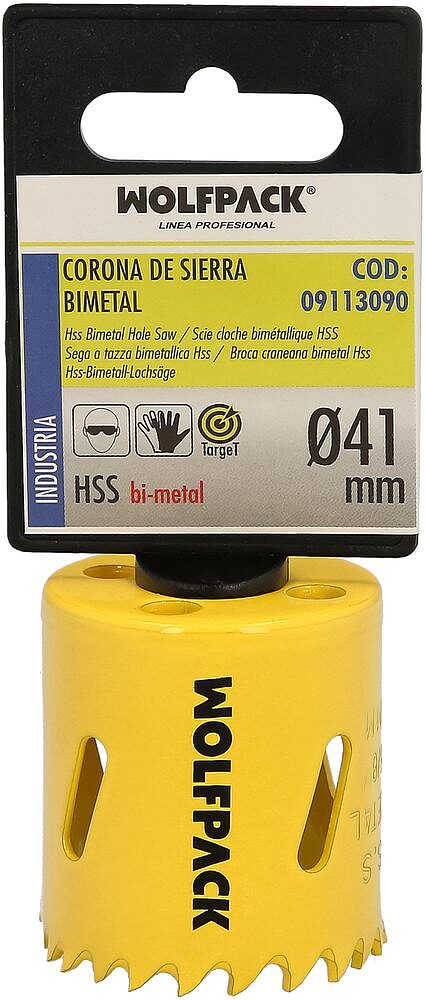 Coroa Serra Bimetal Ø 41 mm. Temperado Térmico, Base Reforçada. Coroa Madeira, Broca Furos Madeira, Aço, Ferro, Plásticos Coroa De Serra Bimetal Target Ø 41 mm