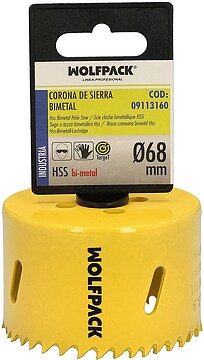Coroa Serra Bimetal Ø 68 mm. Têmpera Térmica, Base Reforçada. Coroa Madeira, Broca Furos Madeira, Aço, Ferro, Plásticos Coroa De Serra Bimetal Target Ø 68 mm