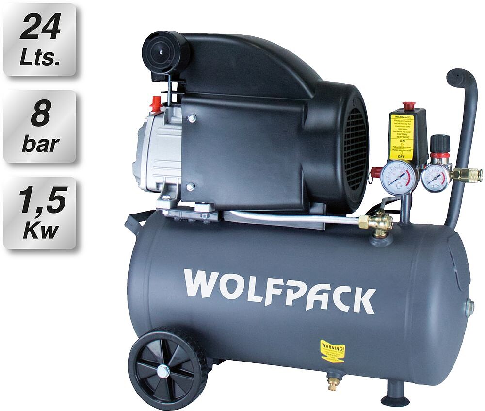 Compressor Wolfpack 24 Litros 2,0 HP Sem Óleo Compressor Wolfpack 24 Litros 2,0 HP Sem Óleo
