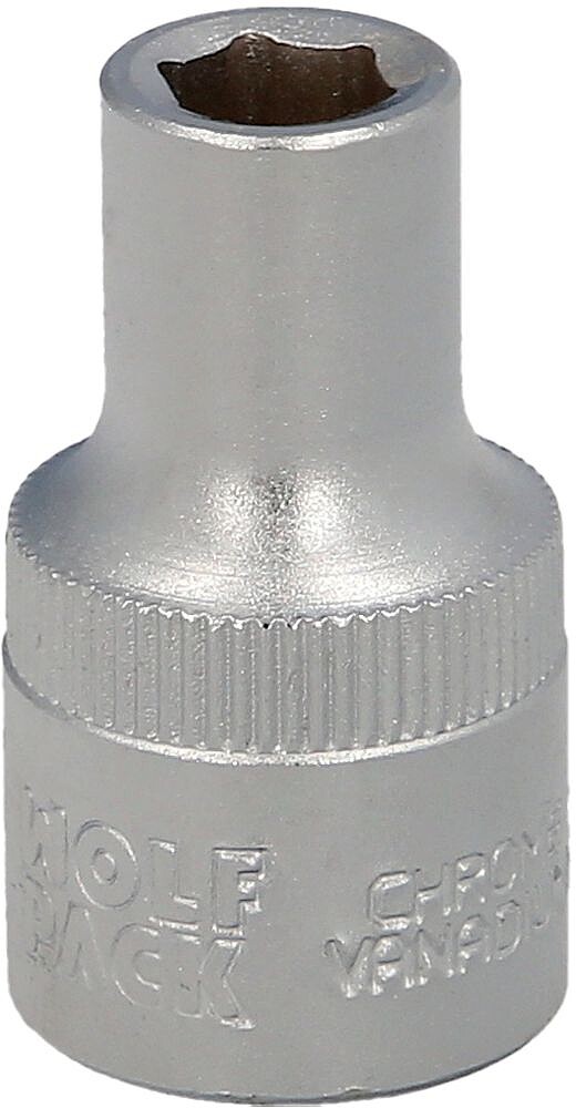 Chave de Soquete 1/2” Hexagonal 8 mm. Perfil de 6 faces. Aço Cromo Vanádio, Bordas Arredondadas Chave de Soquete 1/2” Hexagonal 8 mm