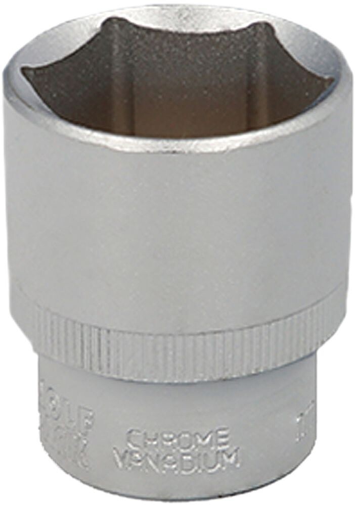 Chave de Soquete 1/2” Hexagonal 32 mm. Perfil de 6 faces. Aço Cromo Vanádio, Bordas Arredondadas Chave de Soquete 1/2” Hexagonal 32 mm