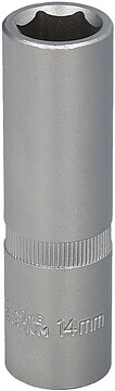 Chave de Soquete 1/2” Hexagonal Longa 14 mm. Perfil de 6 faces. Aço Cromo Vanádio, Bordas Arredondadas Chave de Soquete 1/2 Hexagonal Longa 14 Mm