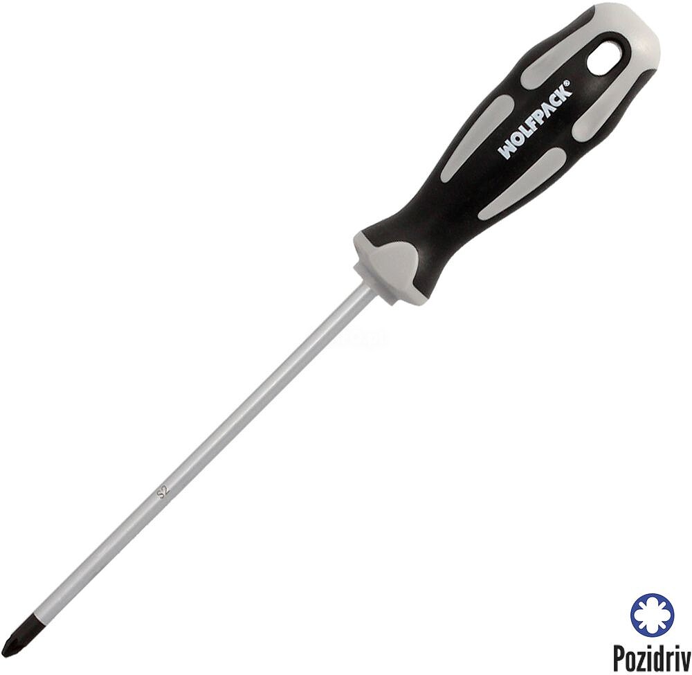 Chave de fenda Pozidriv Aço S2 Punho TPR Bimaterial. Medida PZ 2 x Ø 6 x 150 mm. DIN5262. Chave de fenda Pozidriv Aço S2 Punho TPR Bimaterial. Medida PZ 2 x Ø 6 x 150 mm. DIN5262