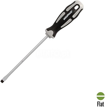 Chave de Fenda Chata Estampada Aço S2 Punho TPR Bimaterial. Medida 1,2 x Ø 6,5 x 150 mm. Chave de Fenda Chata Estampada Aço S2 Punho TPR Bimaterial. Medida 1,2 x Ø 6,5 x 150 mm