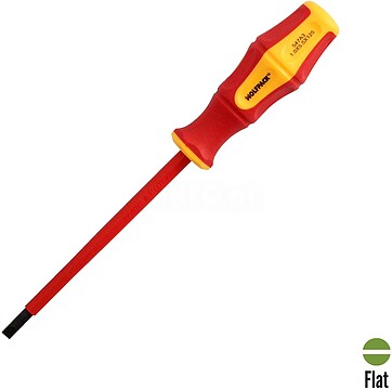 Chave de Fenda Plana Isolada Certificada VDE 1.000 V. Medida 1,0 x Ø 5,5 x 125 mm. Chave de Fenda SEGURANÇA Eletricista Chave de Fenda Plana Isolada Certificada VDE 1.000 V. Medida 1,0 x Ø 5,5 x 125 mm