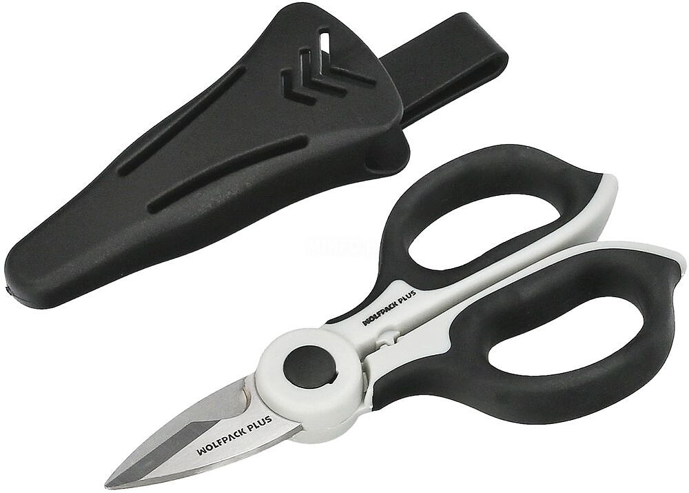 Tesouras Eletricista 155 mm. Punho TPR Plus Sem tensão. Lâminas Aço Inoxidável, Ergonómicas, Tesouras Cortar Cabo, Descascador Tesouras Eletricista 155 mm. Punho TPR Plus Sem tensão