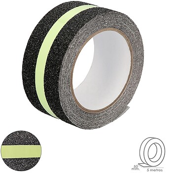 Fita Antiderrapante Fluorescente 50 mm x 5 metros. Uso Doméstico. Fita Antiderrapante Fluorescente 50 mm x 5 metros. Uso Doméstico