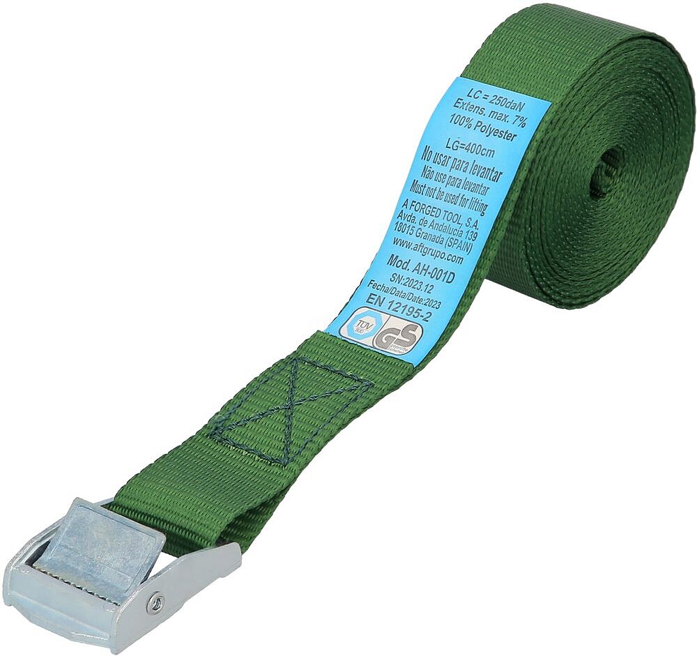 Cinta de Amarração com Catraca 4 metros x 25 mm. Catraca Metálica Automática, Cincha, Linga Mercadoria, Correia Fixação