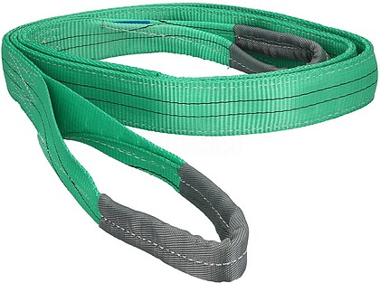 Linga Plana Dupla Banda 2.000 Kg. Fator de Segurança 7: 1, Comprimento: 4 Metros Largura 6 cm. 100% Poliéster. Cor Verde