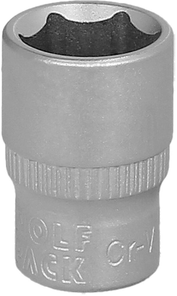 Chave de Soquete 1/4” Hexagonal 12 mm. Perfil de 6 faces. Aço Cromo Vanádio, Bordas Arredondadas