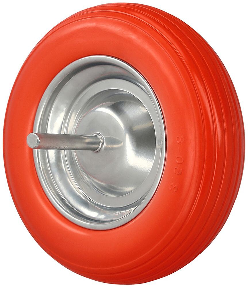 Roda Carrinho de Mão Obra/ Jardim Maciça Aro Aço ”Plus” Laranja Inimputável, Roda Carrinho de Mão Com Eixo Ø 19 mm Roda Ø 35 cm