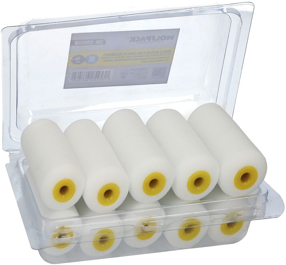 Rolo Espuma Recarga Para Esmalte Acrílico 100 mm. Set 10 Rolos. Rolo Espuma, Rolo Pintura Acrílica