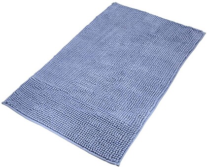 Tapete de Banho Poliéster Chenilla 50x80cm. Azul. Tapete de Banho Poliéster Chenilla 50x80cm. Azul
