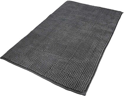 Tapete de Banho Poliéster Chenilla 50x80cm. Cinza. Tapete de Banho Poliéster Chenilla 50x80cm. Cinza