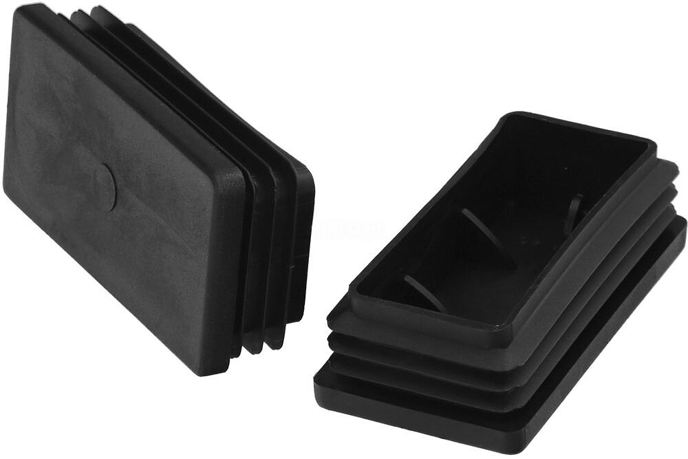Tampão de Plástico Retangular Interior. Cor Preto 80x40 mm Saco 100 Unidades. Tampão de Plástico Retangular Interior. Cor Preto 80x40 mm Saco 100 Unidades