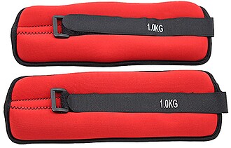 JOGO TORNOZELEIRAS/PULSEIRAS LASTROADAS - Vermelho 1 kg