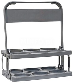 PORTA-GARRAFAS PVC BÁSICO 6 UNIDADES - Cinzento