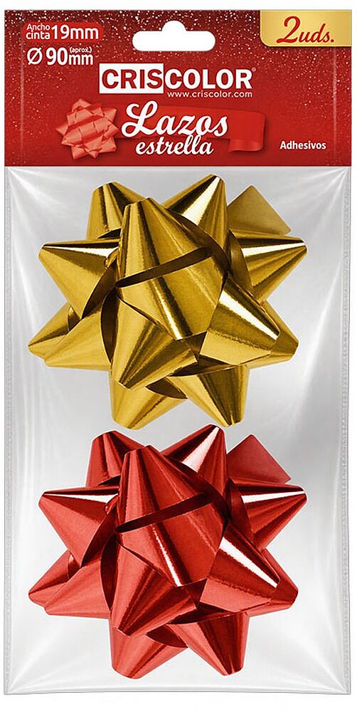 Laços Estrela para Embrulho 90mm 2un 42490