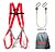 Conjunto anti-queda faru arnes p01 + corda c170 + 2 mosquetoes virola + bolsa porta arnes BASICO1 - imagem 1