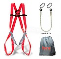 Conjunto anti-queda faru arnes p01 + corda c170 + 2 mosquetoes virola + bolsa porta arnes BASICO1