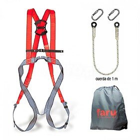 BASICO2 : Conjunto anti-queda faru arnes p30f + corda c170 +...