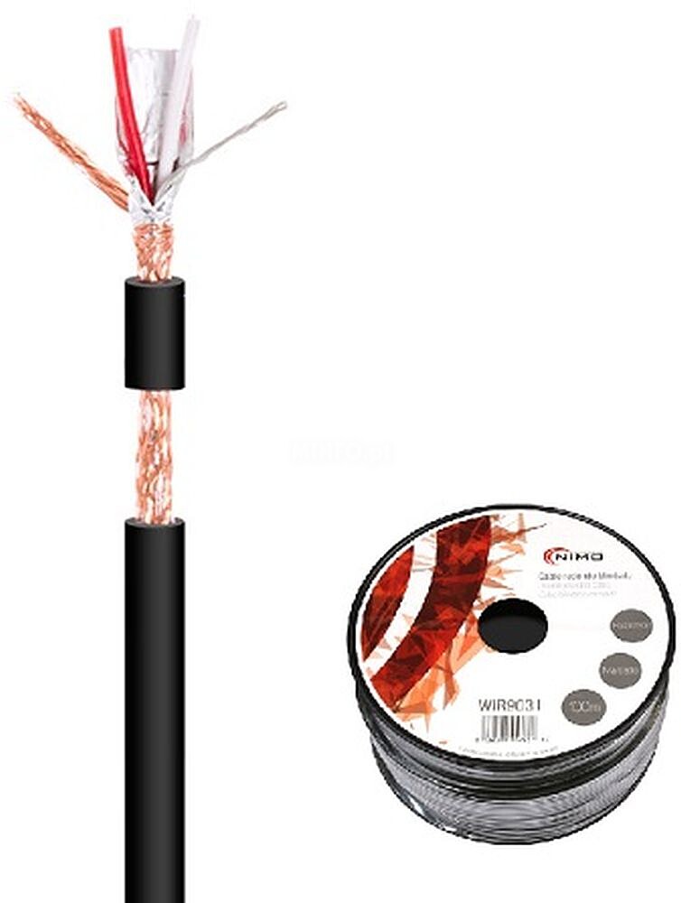Cabo Microfone 2 Condutores + Malha 2X0.35MM² Ø6.3MM Preto G-MC002