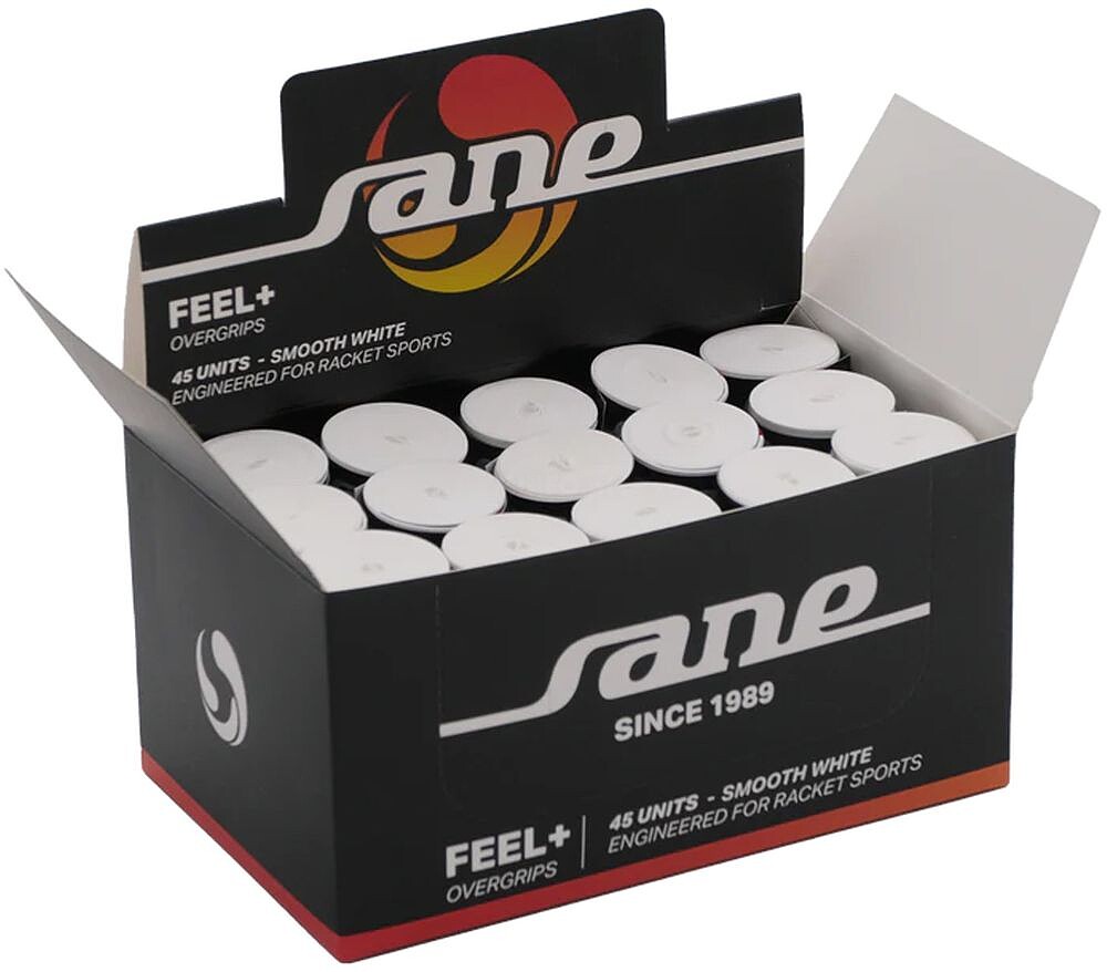 Caixa de 45 Overgrips Sane Feel Lisos Brancos