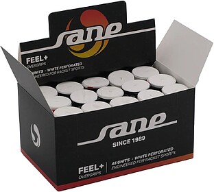 CAIXA DE 45 OVERGRIPS SANE FEEL PERFURADOS BRANCOS