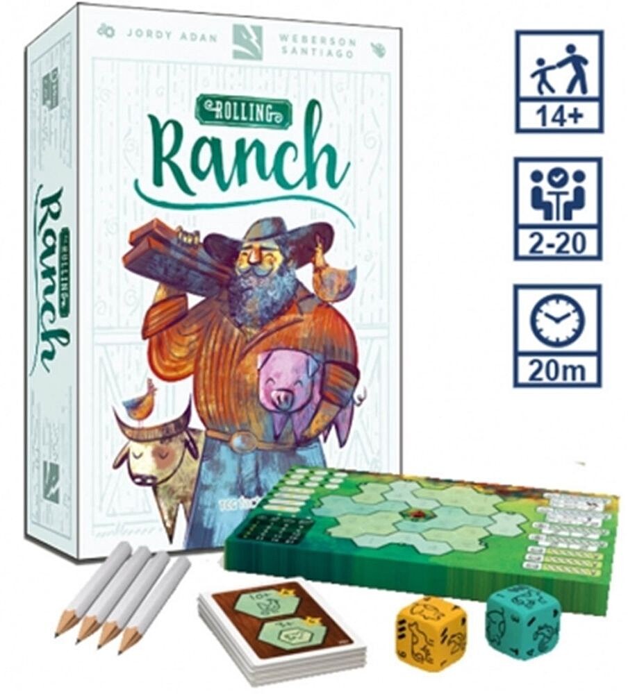 Jogo de tabuleiro rolling ranch em espanhol